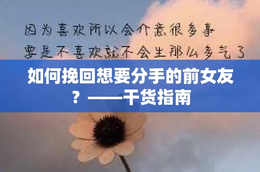 如何挽回想要分手的前女友？——干货指南