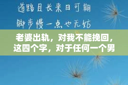 老婆出轨，对我不能挽回，这四个字，对于任何一个男人来说，都是一场无法言说的痛。我曾经以为，婚姻是爱情的港湾，是彼此依靠的避风港，然而，现实却给了我一记响亮的耳光。今天，我想和大家聊聊这个沉重的话题，希望能给那些正在经历或即将经历类似痛苦的人一些安慰和启示。