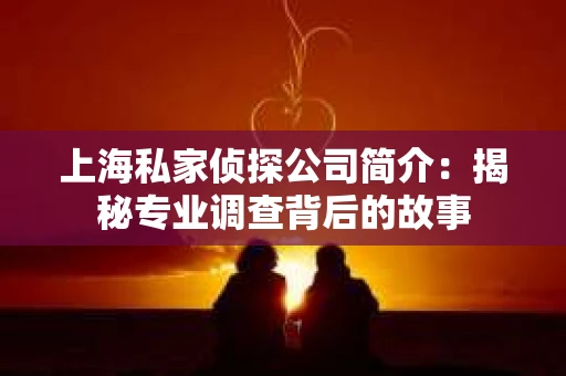上海私家侦探公司简介：揭秘专业调查背后的故事