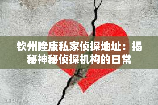 钦州隆康私家侦探地址：揭秘神秘侦探机构的日常