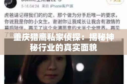 重庆猎鹰私家侦探：揭秘神秘行业的真实面貌