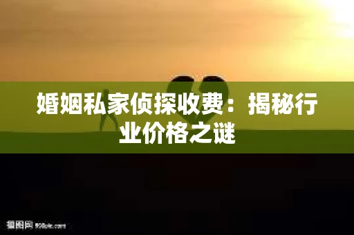 婚姻私家侦探收费：揭秘行业价格之谜