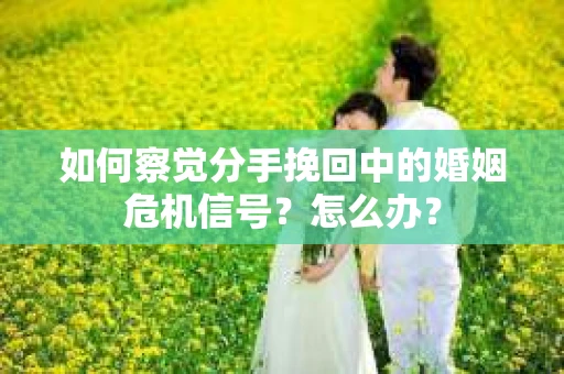 如何察觉分手挽回中的婚姻危机信号？怎么办？