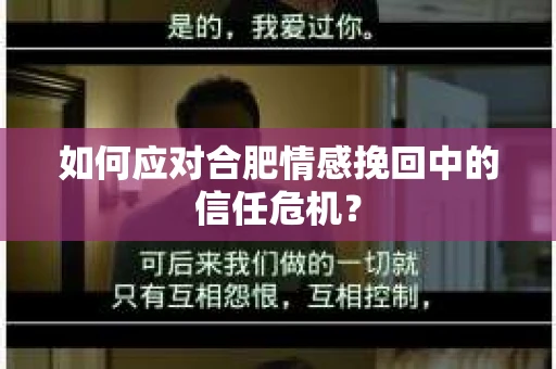 如何应对合肥情感挽回中的信任危机？