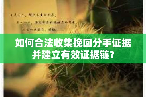 如何合法收集挽回分手证据并建立有效证据链？