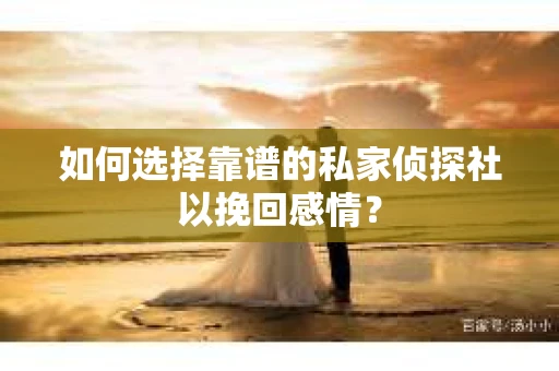 如何选择靠谱的私家侦探社以挽回感情？